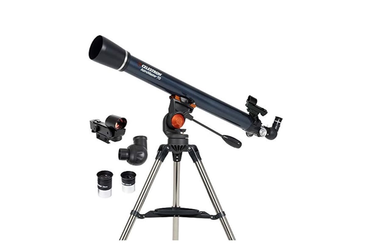 Celestron AstroMaster 70AZ telescope with accessories perfect for children's astronomy