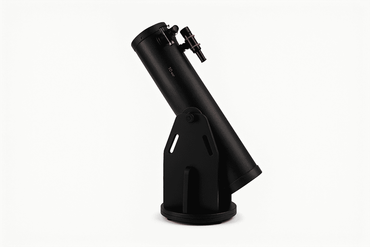 Apertura AD8 Dobsonian telescope setup for stargazing with accessories displayed